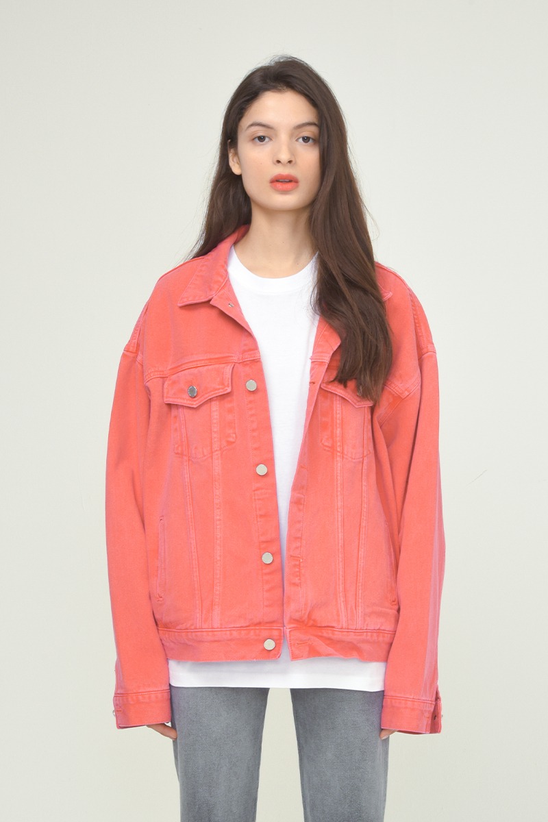 [unisex] pigment jacket (dark pink)