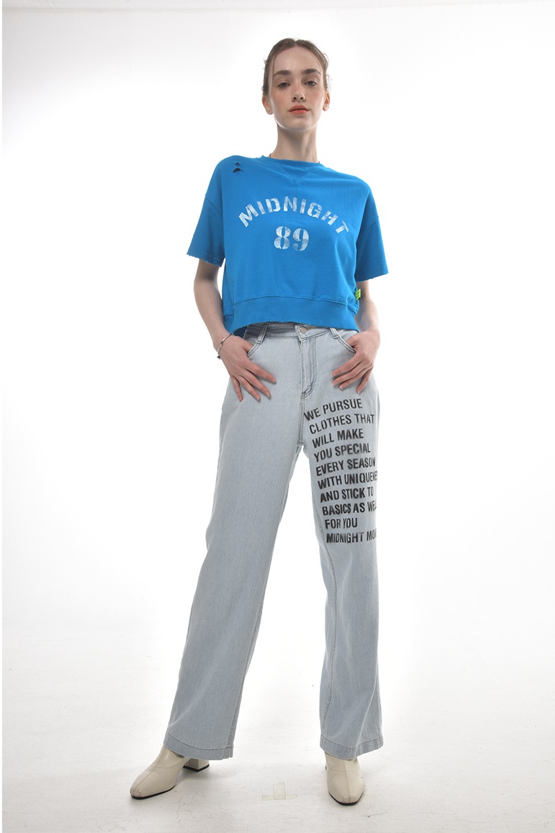 [unisex] logo summer pants (blue)