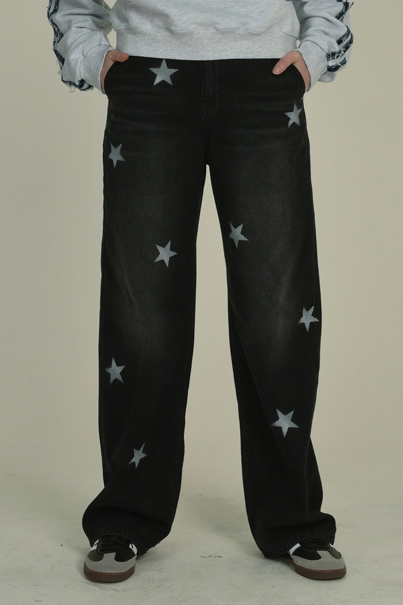 star denim pants (black)